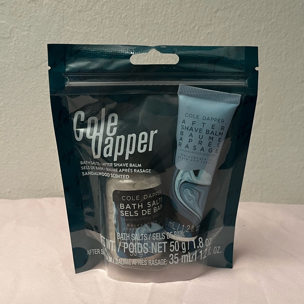 Cole Dapper Bath Salts After Shave Balm Sandalwood Scented NIB